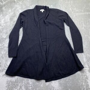 Neiman Marcus Cashmere Open Front Cardigan Black Size M Preppy Festive